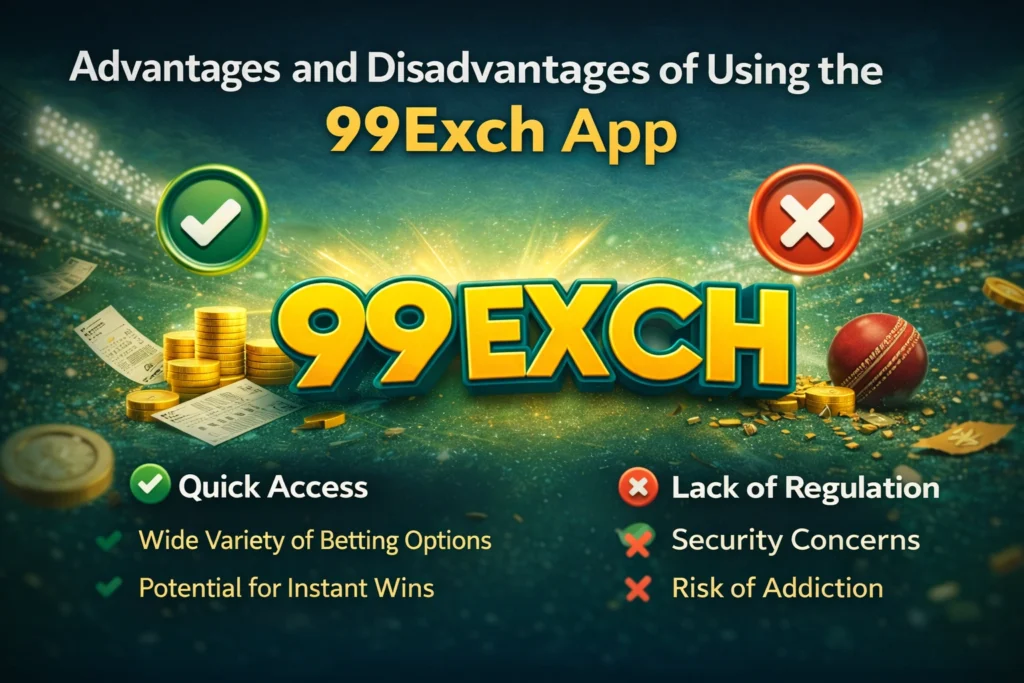 99Exch App advantages and disadvantages comparison with logo and betting elements