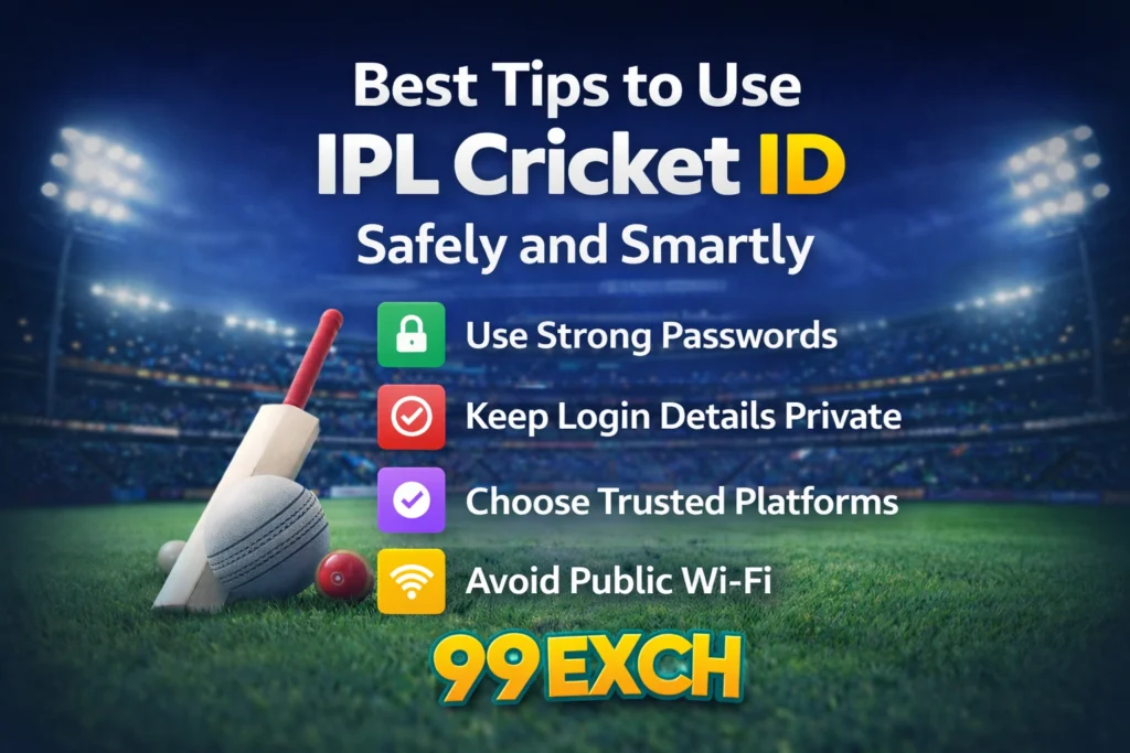 Best tips to use IPL Cricket ID safely and smartly with 99Exch logo and security icons