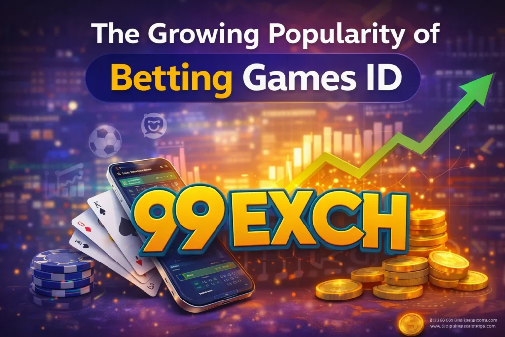 Growing popularity of Betting Games ID with 99EXCH logo and online betting concept